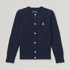 Polo by Ralph Lauren Kids Dark Blue Cable Knit Sweater size 6x preppy academia